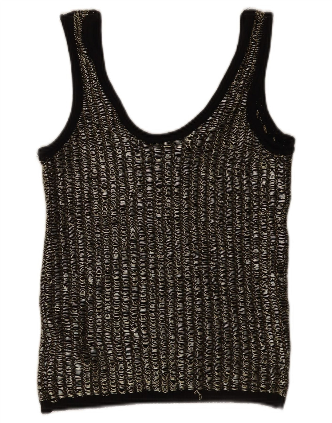Top cu vestă pentru femei Zara UK 12 Medium Black Striped Viscose