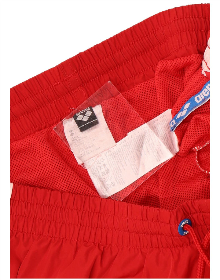 Pantaloni scurți de înot grafic pentru bărbați Arena, mari, roșu, din poliester color bloc