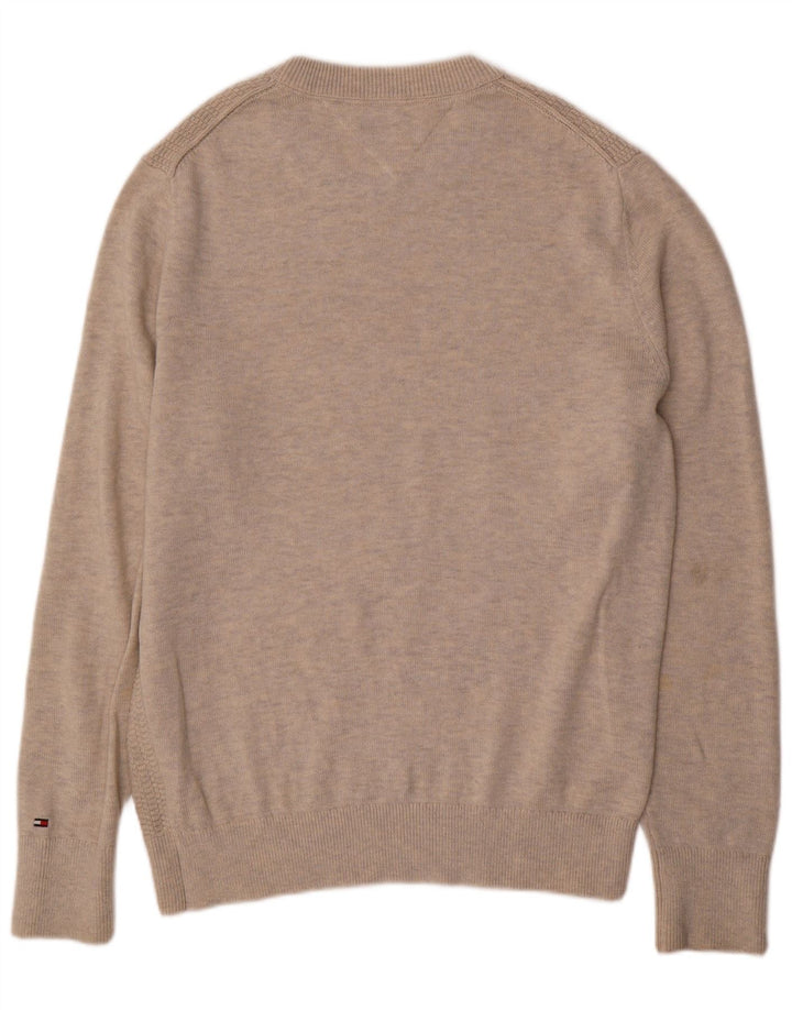 Pulover Tommy Hilfiger pentru bărbați, cu gât crew, mare, bej