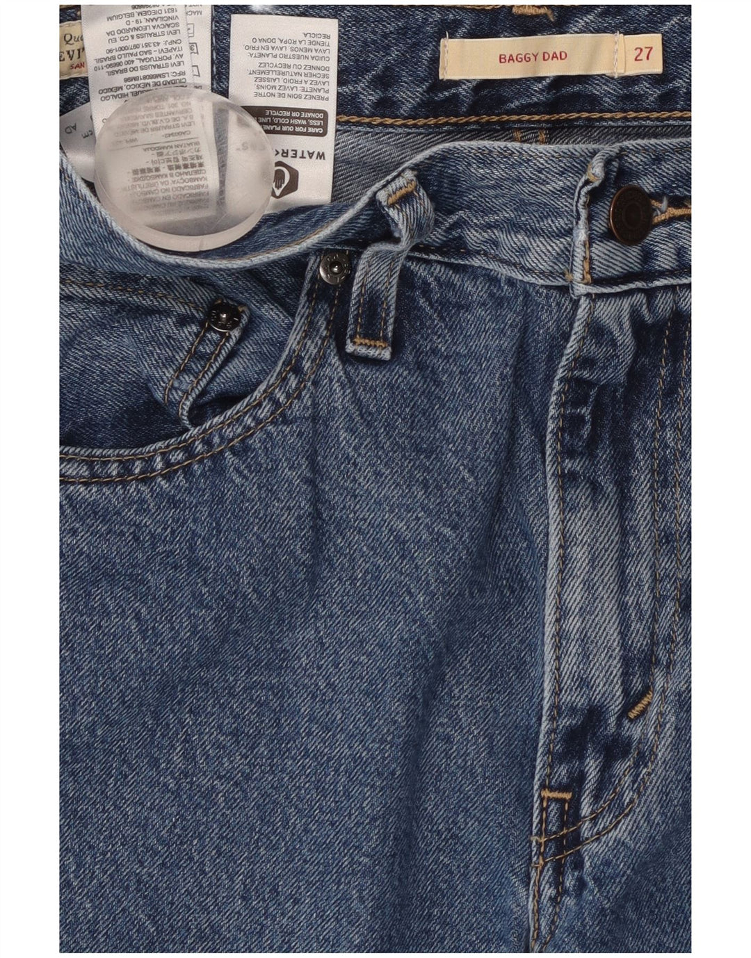 Blugi cu picioare largi LEVI'S Baggy Dad W27 L30 Bumbac albastru
