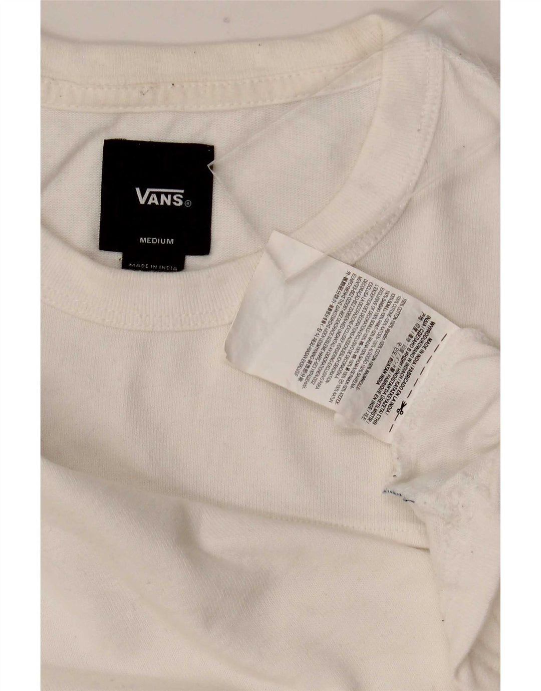 Tricou grafic Vans pentru bărbați Top mediu alb din bumbac color bloc