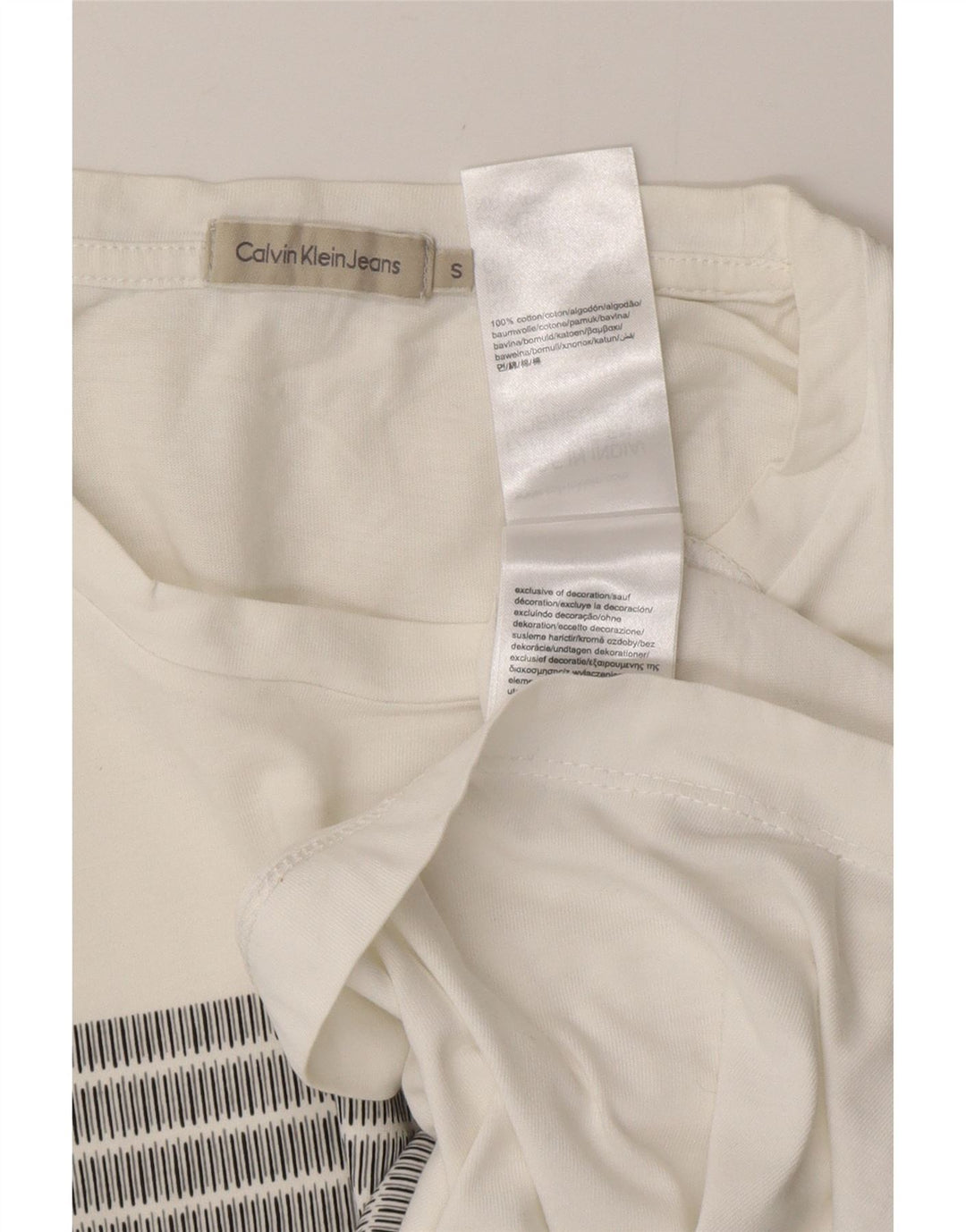 CALVIN KLEIN JEANS Tricou grafic pentru bărbați Top mic Bumbac alb