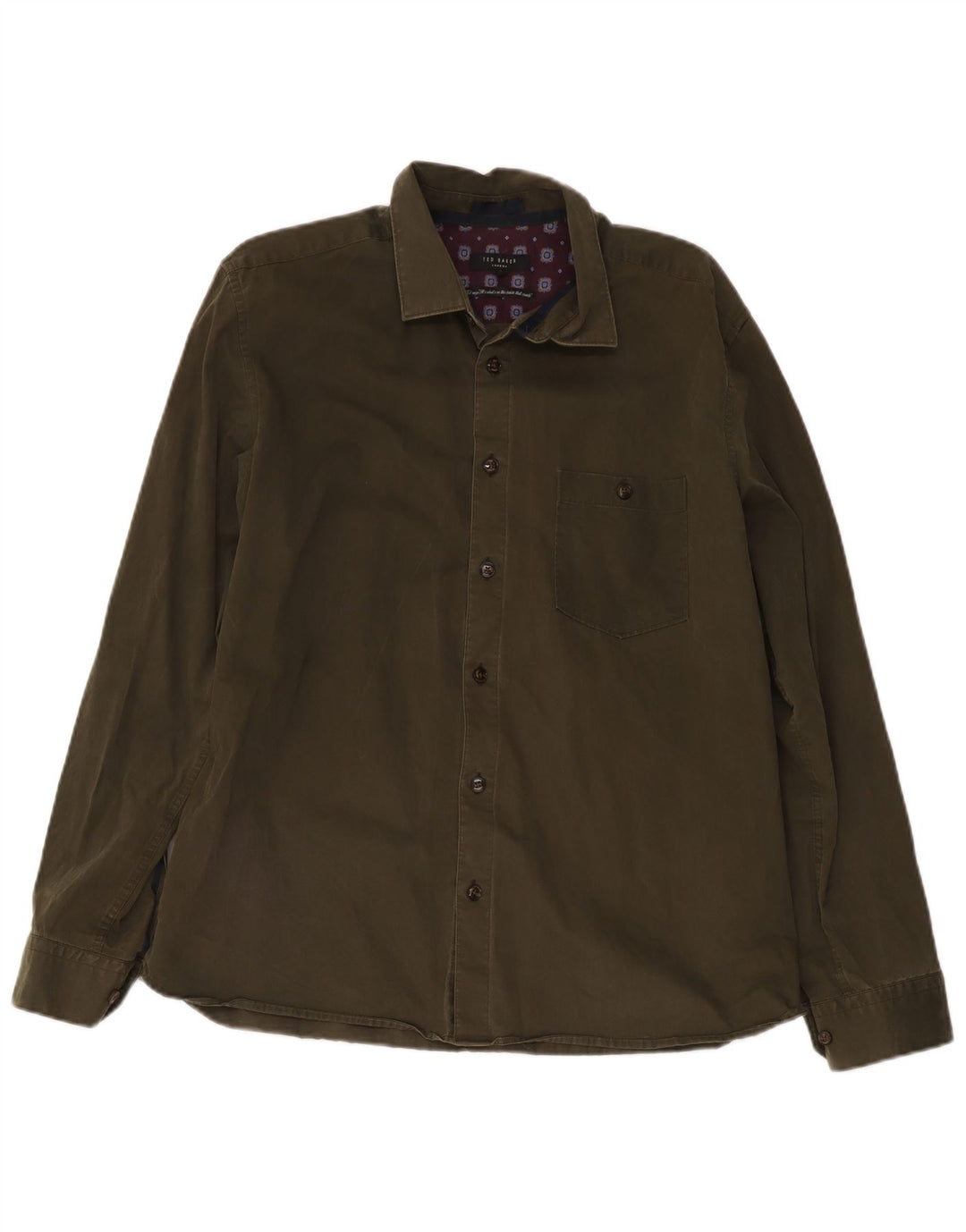 Cămașă pentru bărbați Ted Baker Mărimea 5 XL Bumbac kaki