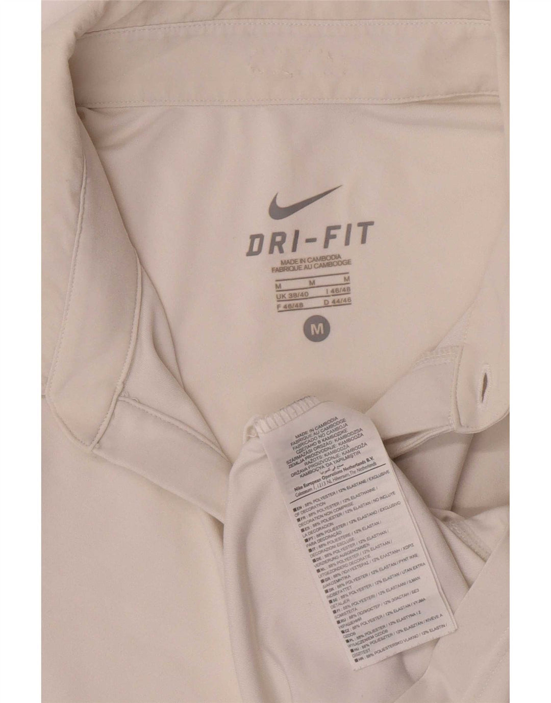 Tricou polo Nike Dri Fit pentru bărbați Marea Britanie 38/40 Poliester color bloc alb mediu