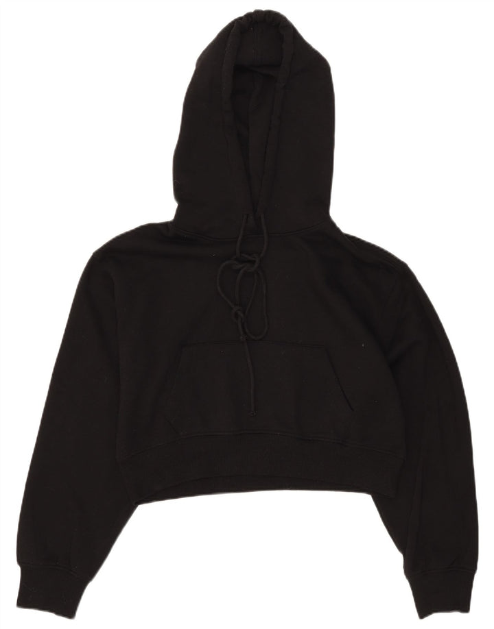 Pulover pentru damă Zara Crop Hoodie UK 14 Poliester mediu negru