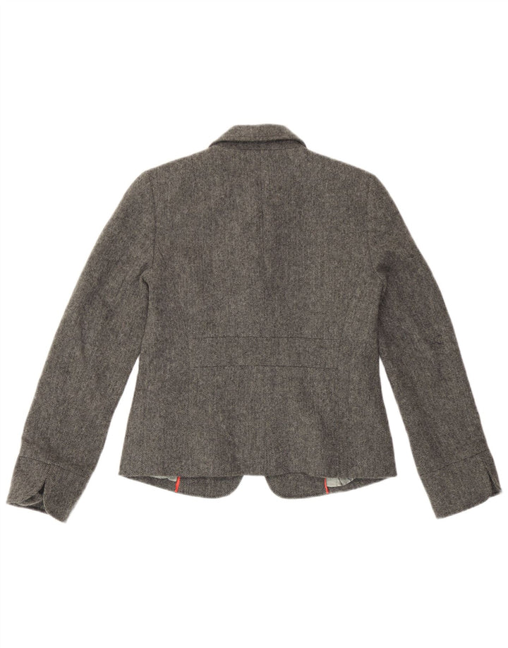 Jachetă blazer pentru femei J. Crew, 1 buton, 4 lână gri în spinare de pește