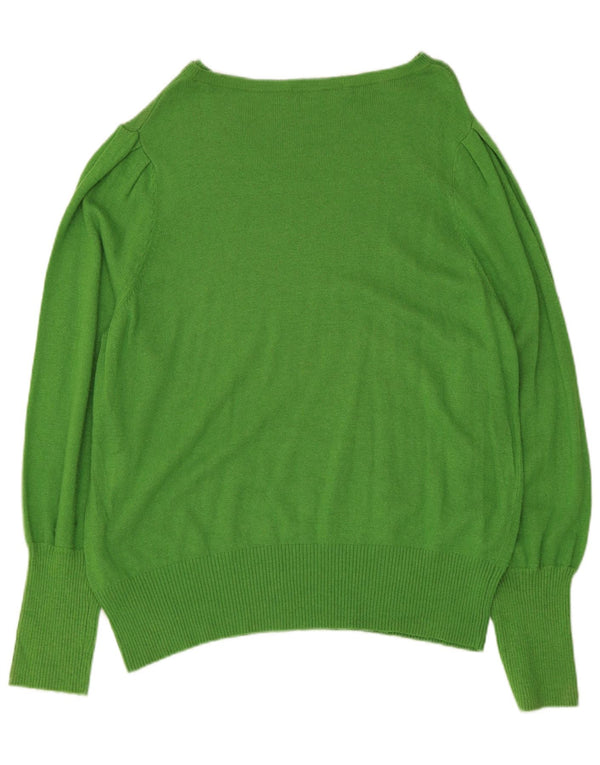 Pulover pentru femei Marks & Spencer cu gât de barcă UK 22 3XL, verde, viscoză