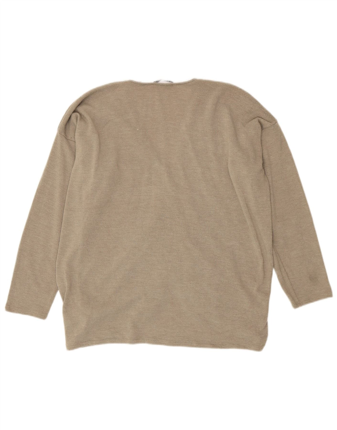 Top supradimensionat pentru femei Zara cu mânecă lungă UK 12 Medium Bej Poliester