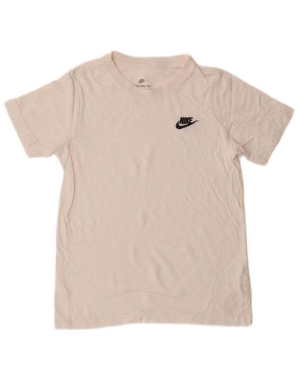 Tricou pentru băieți Nike Top 10-11 ani Bumbac alb mediu