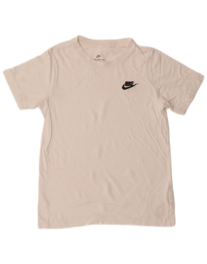 Tricou pentru băieți Nike Top 10-11 ani Bumbac alb mediu