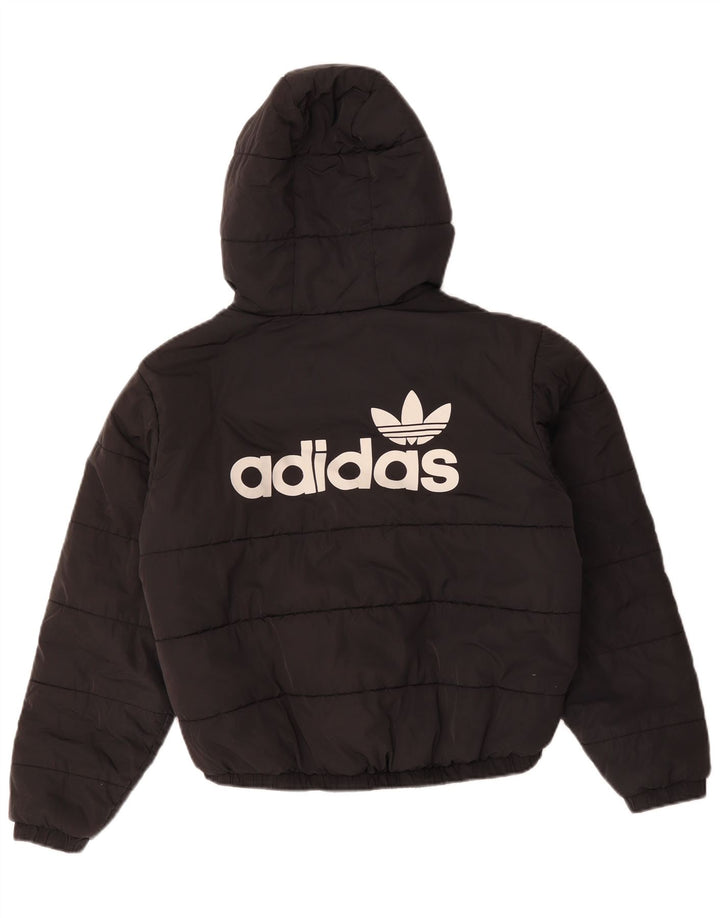 Jachetă căptușită cu glugă supradimensionată pentru femei Adidas UK 10 Small Black