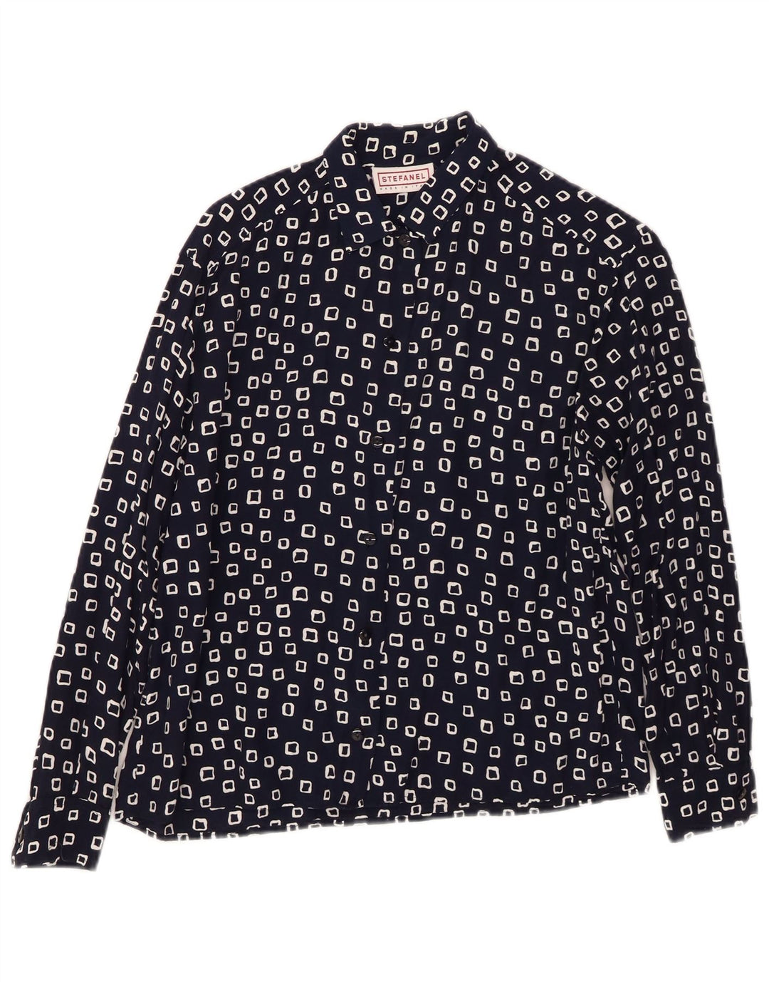 Cămașă pentru femei STEFANEL UK 16 mare bleumarin geometric