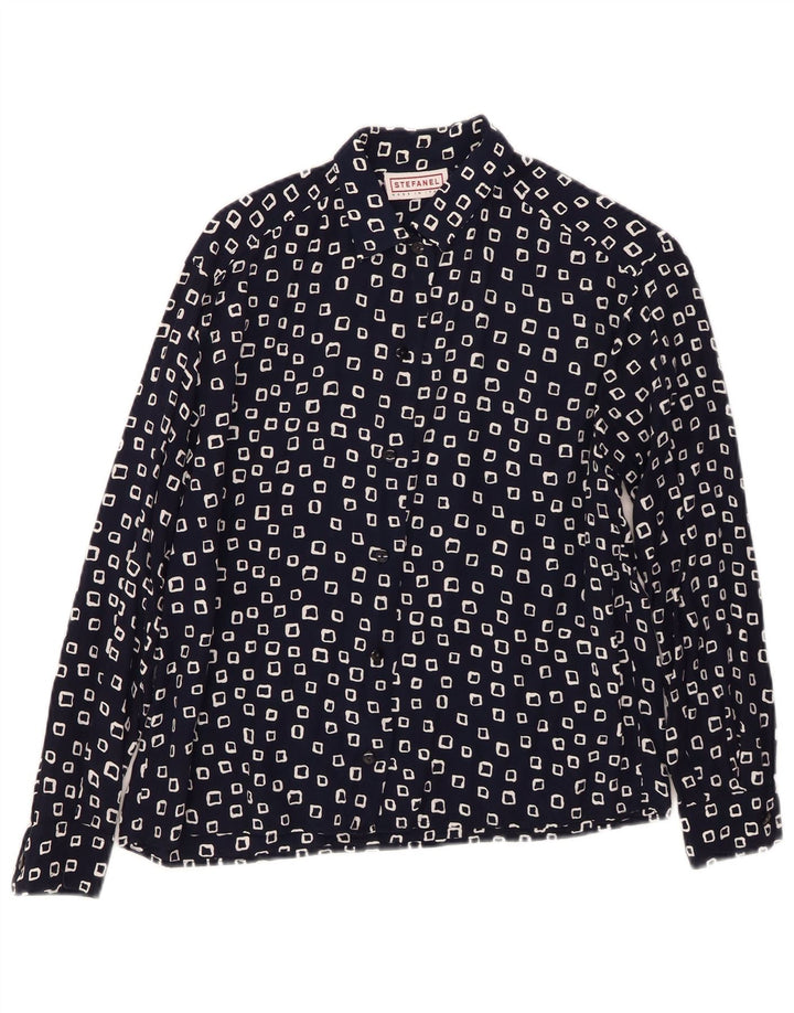 Cămașă pentru femei STEFANEL UK 16 mare bleumarin geometric