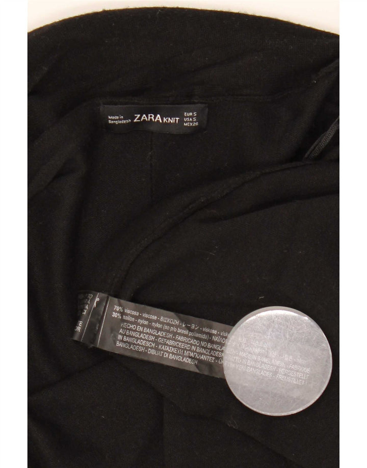 Pulover cardigan deschis pentru femei Zara UK 10 mic, negru, viscoză