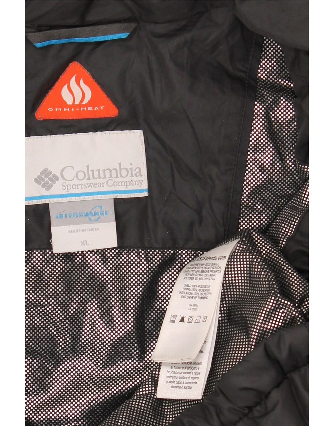Jachetă căptușită pentru bărbați COLUMBIA Interchange UK 42 XL Poliester negru