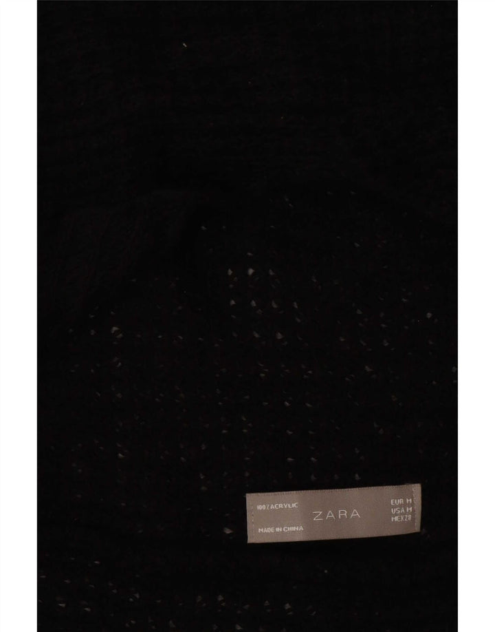 Pulover cardigan deschis pentru femei Zara UK 12 Medium Negru