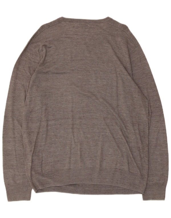 J. Crew Pulover pentru bărbați cu gât de barcă, XL, bumbac cu pete gri