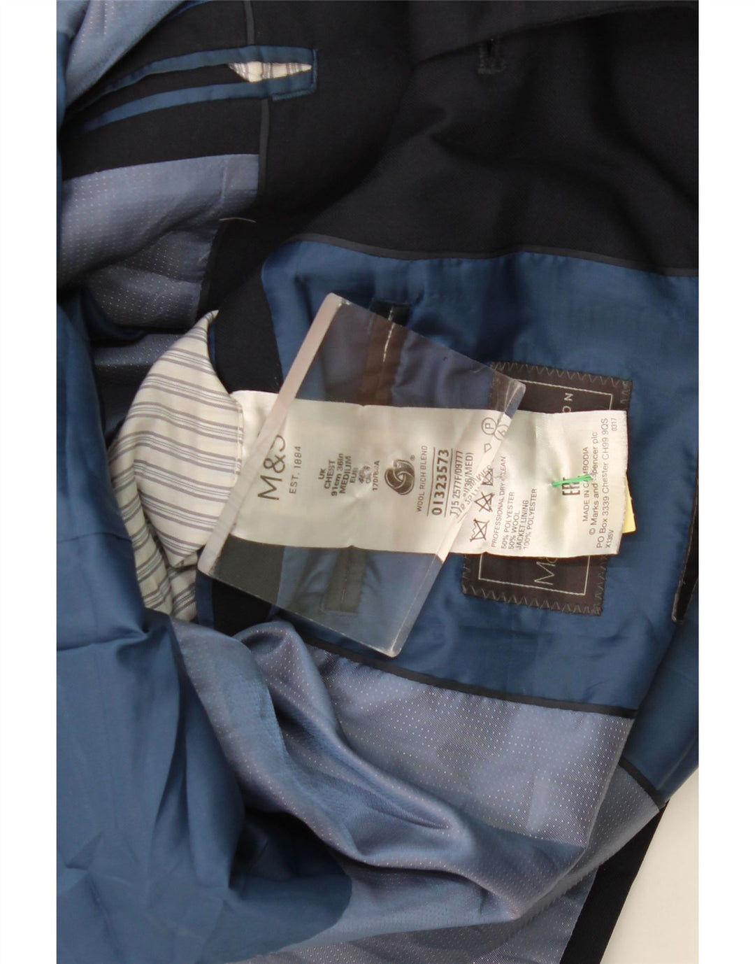 MARKS & SPENCER Jachetă blazer pentru bărbați cu 2 nasturi UK 36 Mic bleumarin