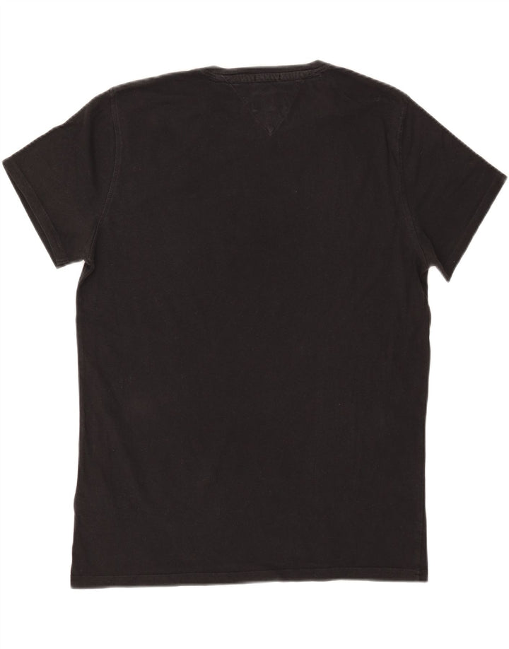 Tricou Tommy Hilfiger pentru bărbați, cu croiala normală, top mediu din bumbac negru