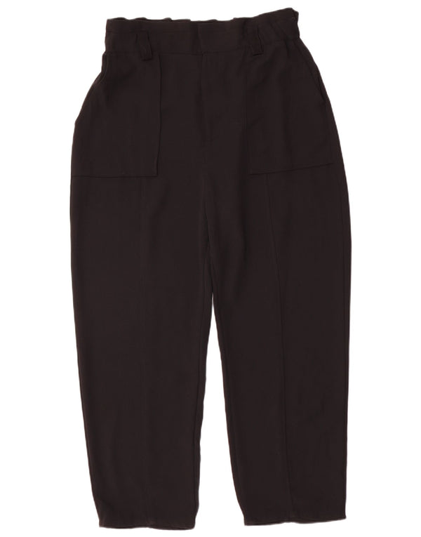 Pantaloni casual conici pentru femei cu talie înaltă Zara EU 38 Mici L28 L25 Negri