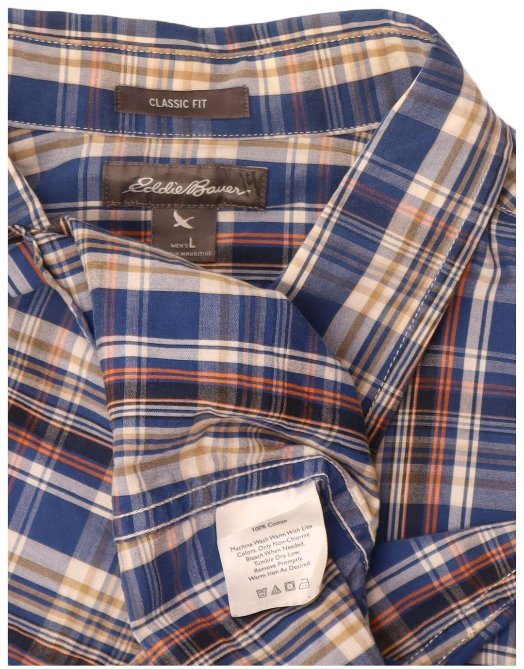 Cămașă pentru bărbați Eddie Bauer, cu tăiere clasică, mare, albastru, din bumbac