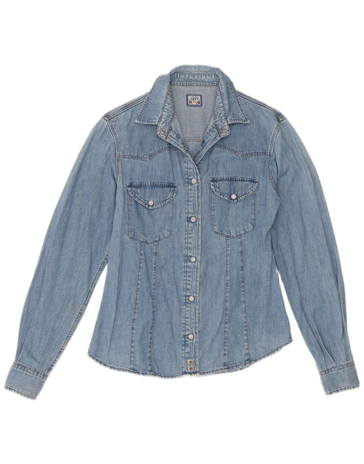 Cămașă denim OXXY pentru femei UK 12, bumbac albastru mediu