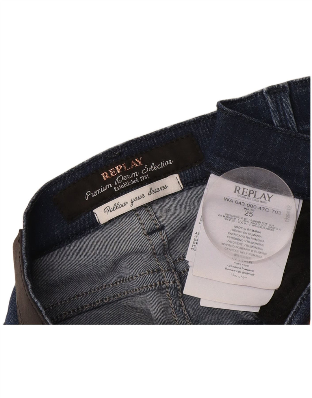 Replay blugi skinny de damă W25 L27 modal albastru