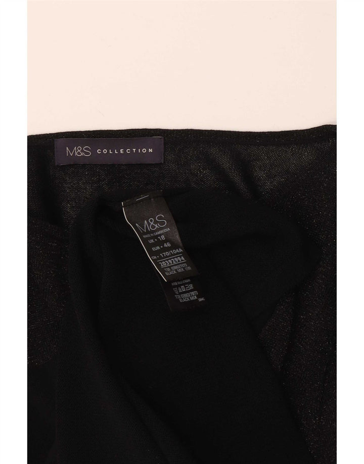 Top pentru femei Marks & Spencer cu mânecă lungă UK 18 XL, viscoză neagră