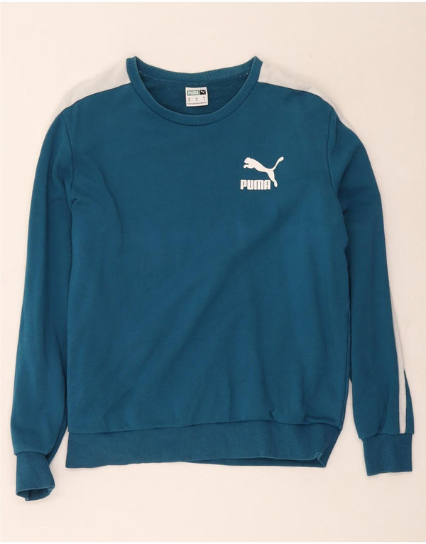 Pulover Puma pentru femei UK 14, albastru mediu, bumbac color bloc