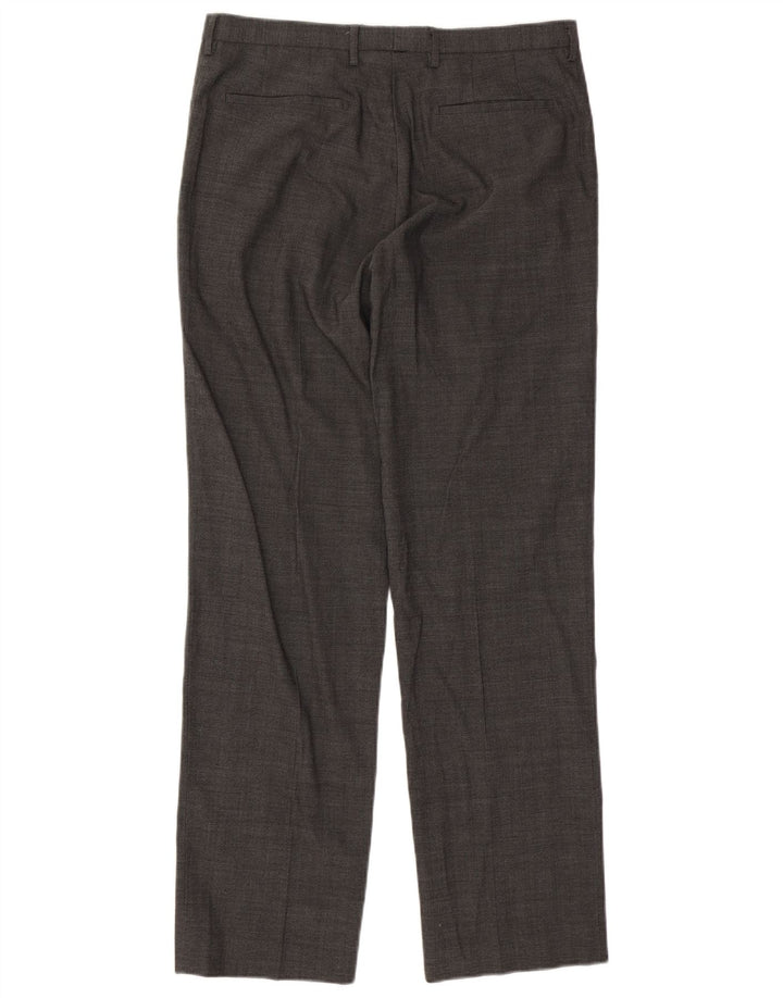 Marks & Spencer Pantaloni de costum drept autograf pentru bărbați L34 L33 Lână gri