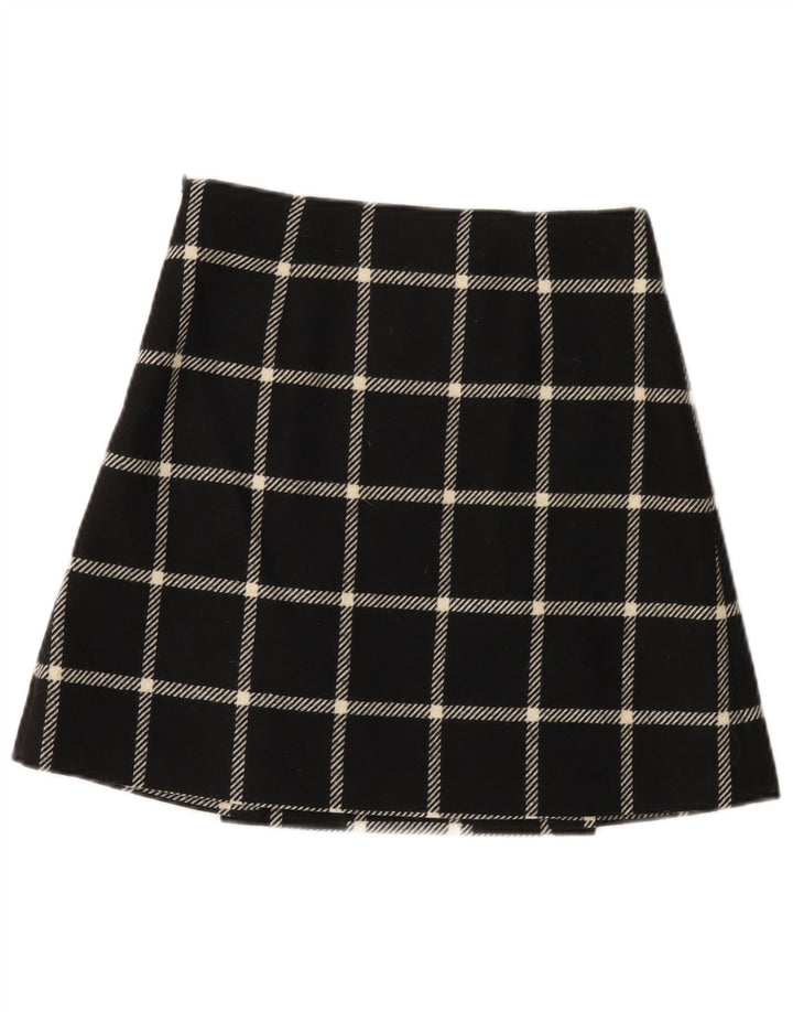 Fusta mini pentru femei HOBBS UK 8 Small W26 Black Check Wool