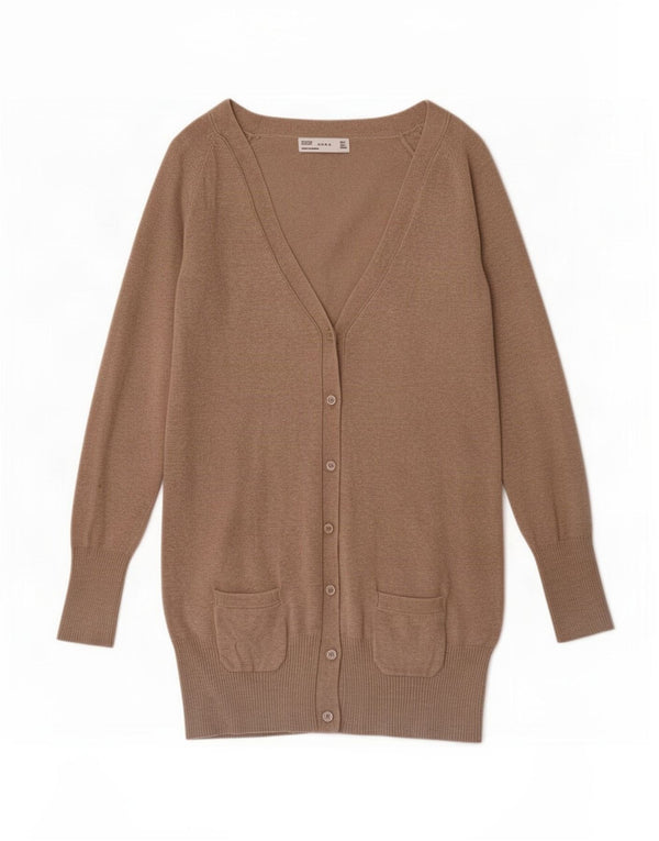 Pulover cardigan pentru femei Zara UK 14 mare, bej, bumbac