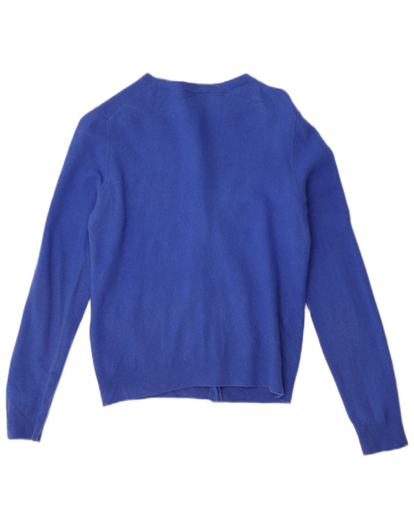Pulover Benetton pentru femei Crop Cardigan UK 12 Medium Blue Lână nouă