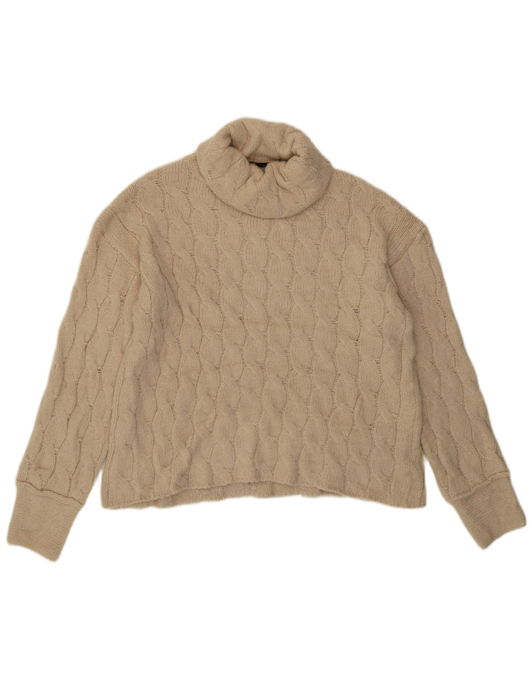 Pulover pentru femei cu gât rulat Zara UK 10 Mic Bej