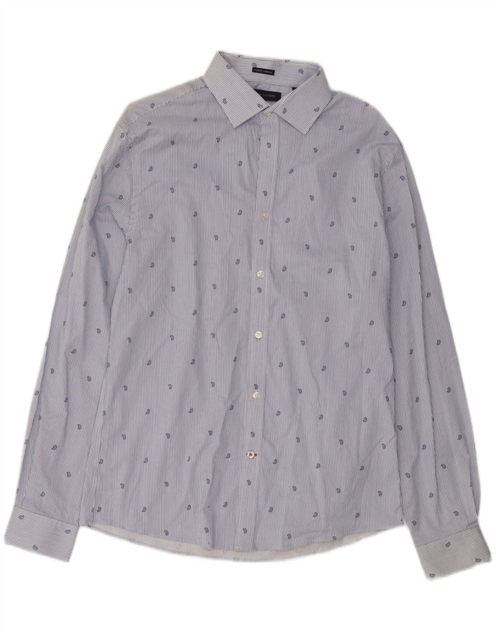 Cămașă stretch pentru bărbați TOMMY HILFIGER Mărimea 15 1/2 Medium Blue Pinstripe
