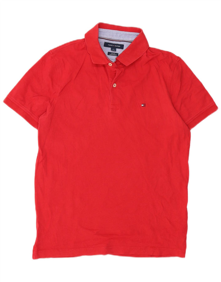 Tricou polo Tommy Hilfiger pentru bărbați, bumbac roșu mediu