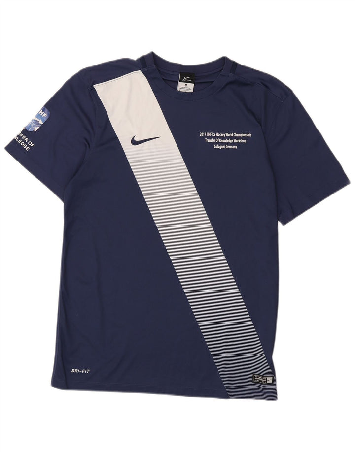 Tricou grafic Nike Dri Fit pentru bărbați Top Mediu Bleumarin Colorblock