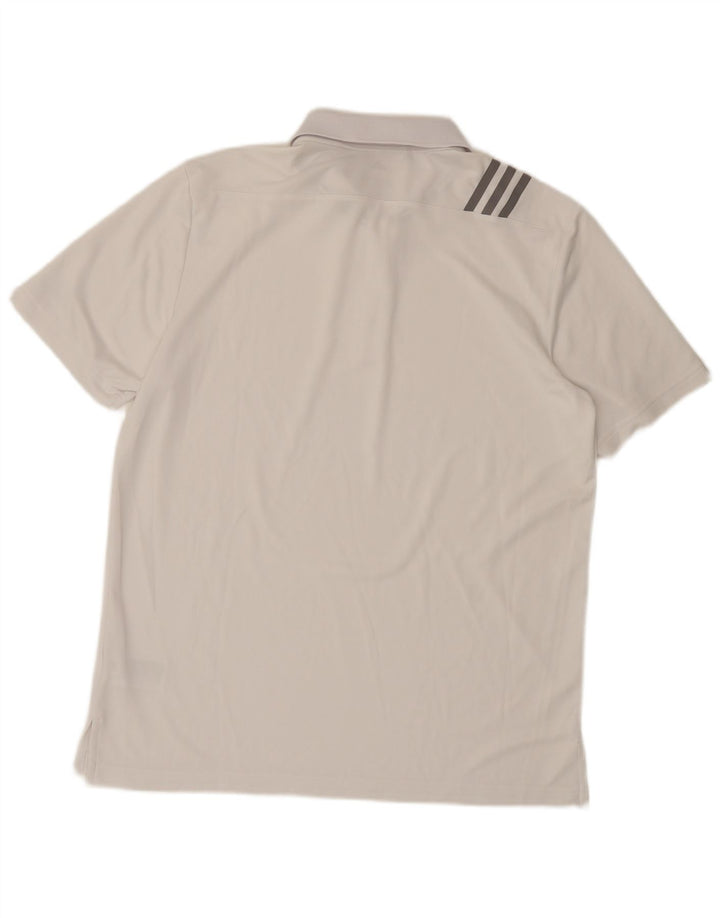 Tricou polo pentru bărbați Adidas, mare, alb, din poliester