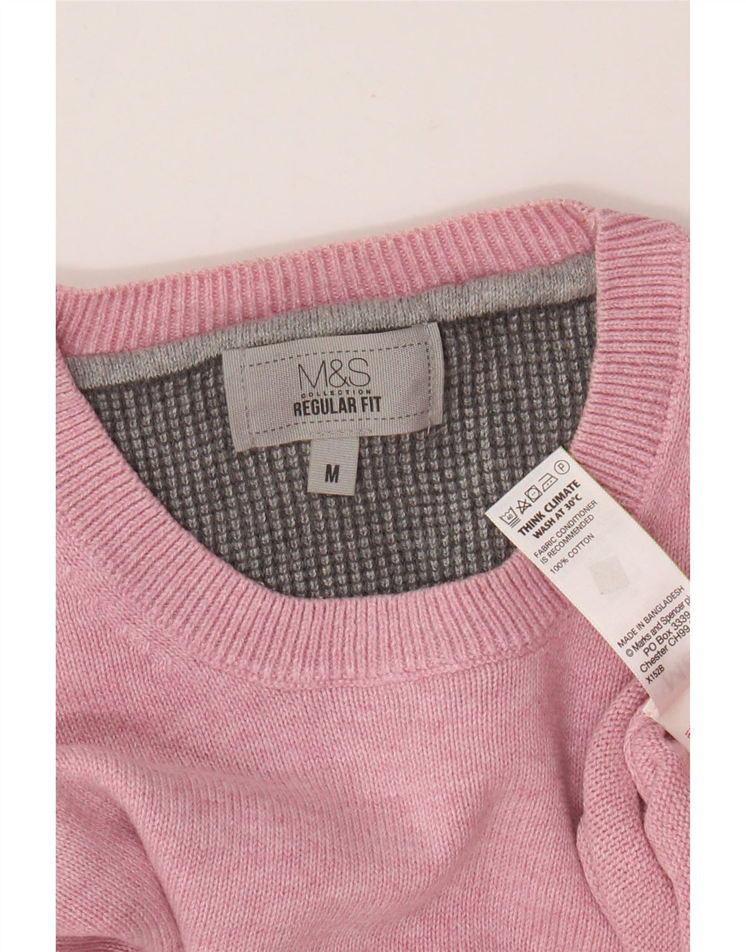 Pulover pentru bărbați Marks & Spencer, cu formă regulată, cu gâtul turn, roz mediu