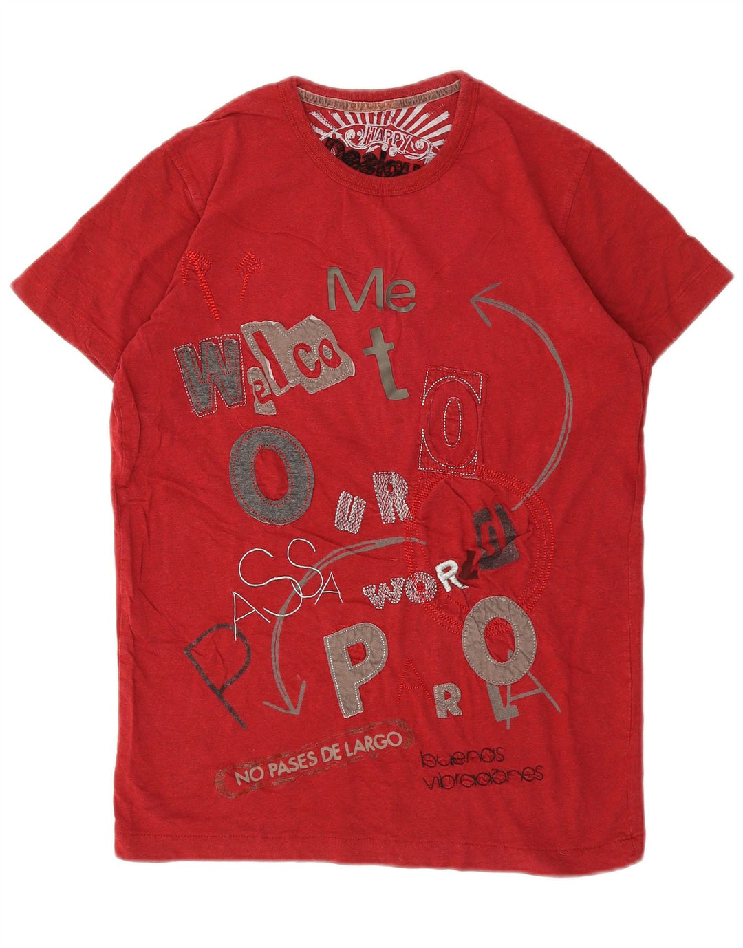 Tricou grafic Desigual pentru bărbați Top mic bumbac roșu