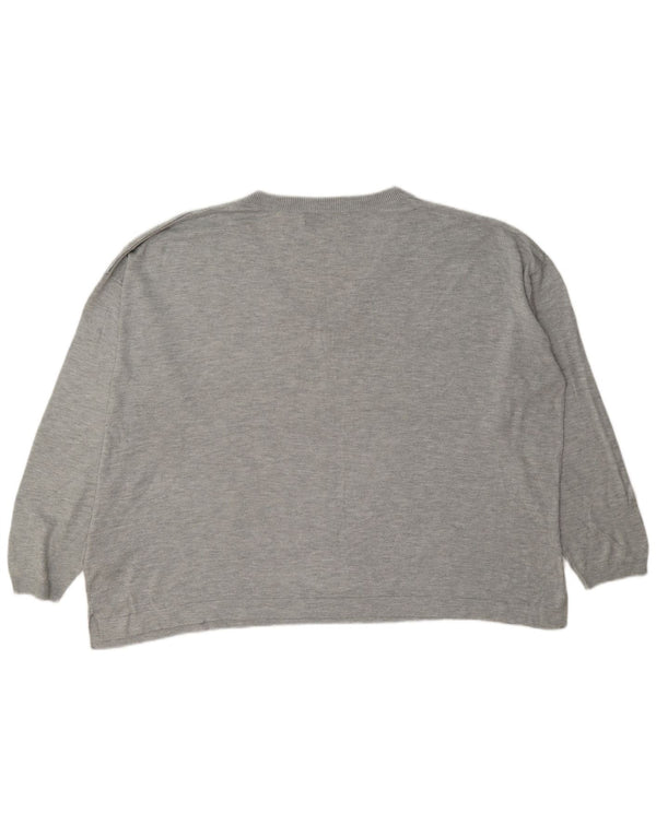 Marks & Spencer pulover supradimensionat pentru femei cu decolteu în V UK 18 XL gri
