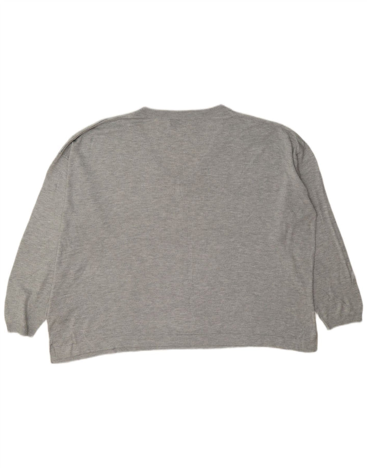 Marks & Spencer pulover supradimensionat pentru femei cu decolteu în V UK 18 XL gri