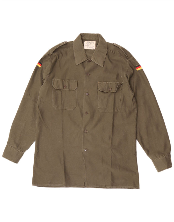Cămașă militară vintage pentru bărbați Mărimea 41/42 Poliester kaki mare