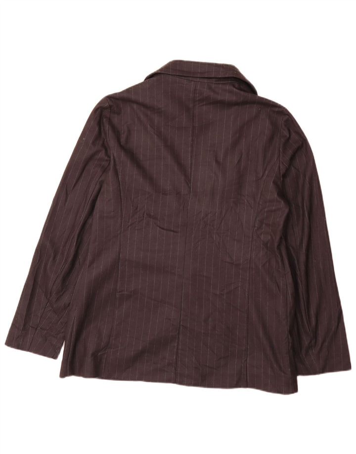 Jachetă Benetton pentru femei cu 1 nasture UK 12 Medium Black Striped Classic