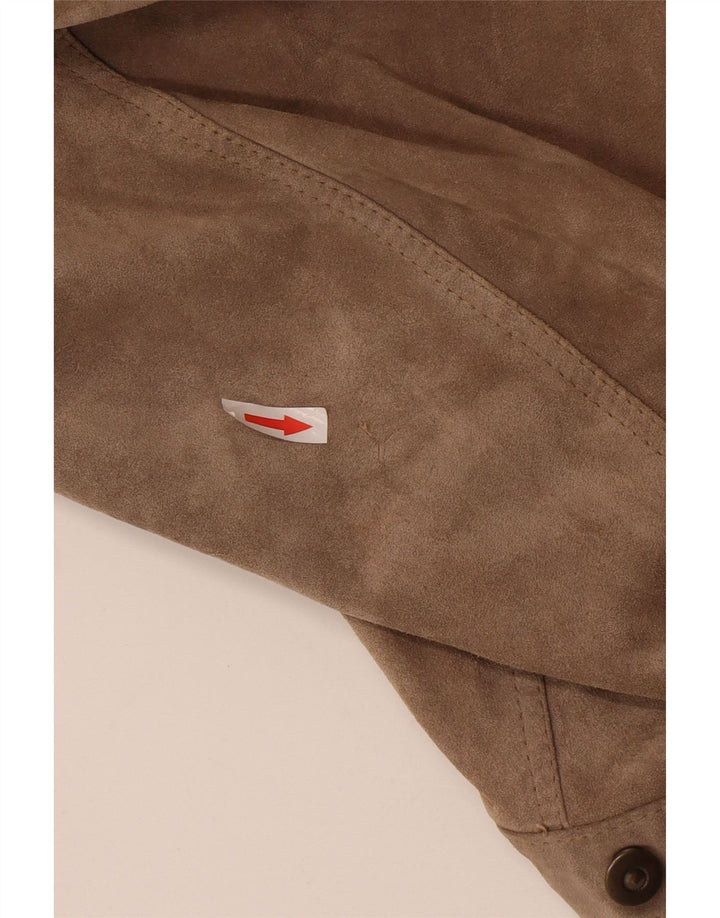 Jachetă Bomber Vintage pentru bărbați din piele intoarsa IT 52 XL din piele maro