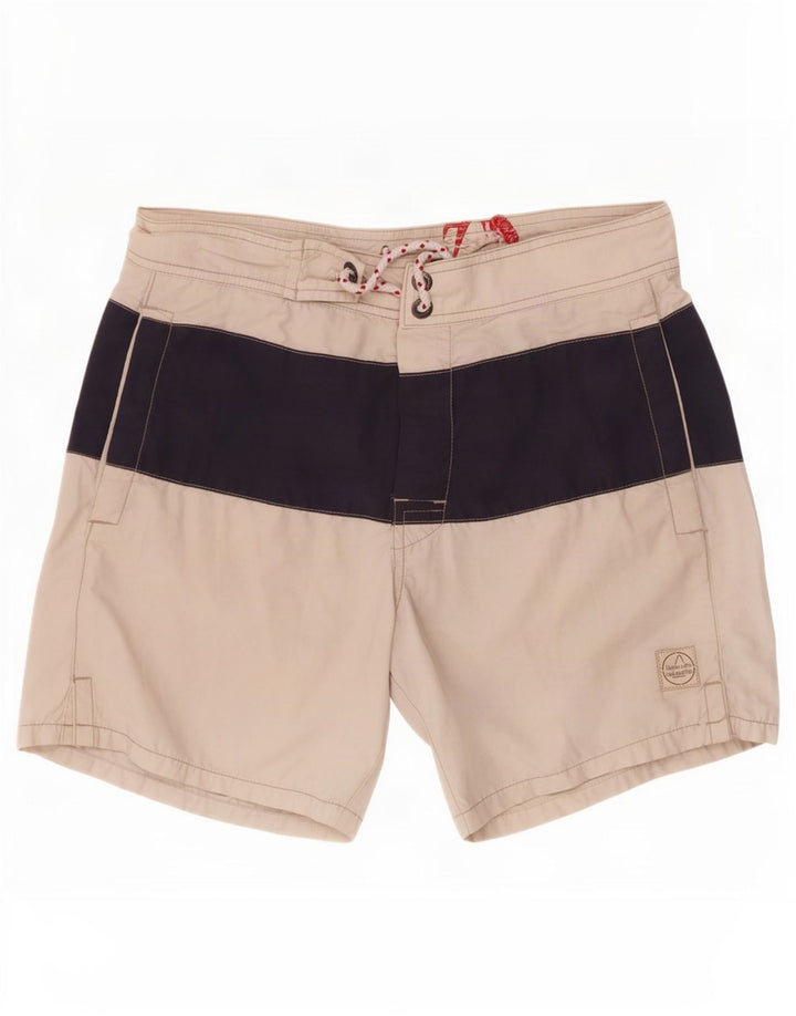 Pantaloni scurți de înot Murphy & Nye pentru bărbați, bumbac color bloc alb mediu
