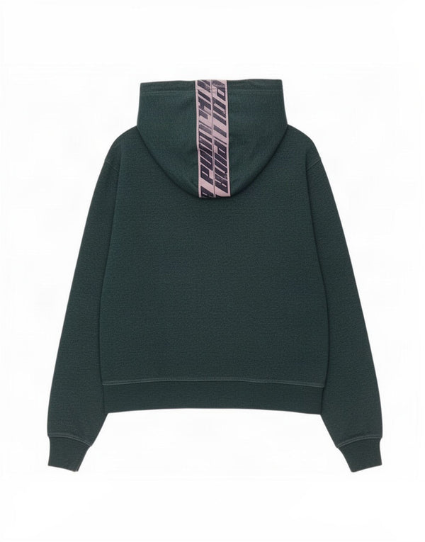 Pulover Puma pentru femei, supradimensionat, cu grafic și gât, cu glugă, 10, verde, mic
