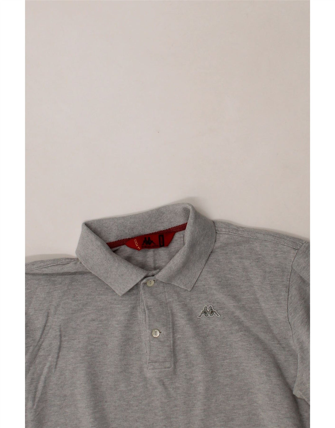KAPPA Mens Long Sleeve Polo Shirt Medium Grey Cotton Vintage Kappa and Second-Hand Kappa from Messina Hembry 