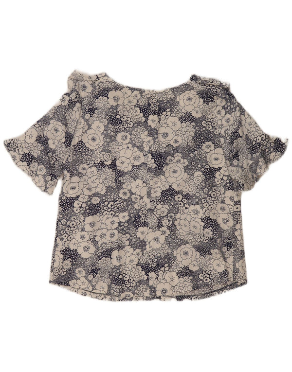 Bluză Vintage pentru femei UK 16 Large Blue Floral