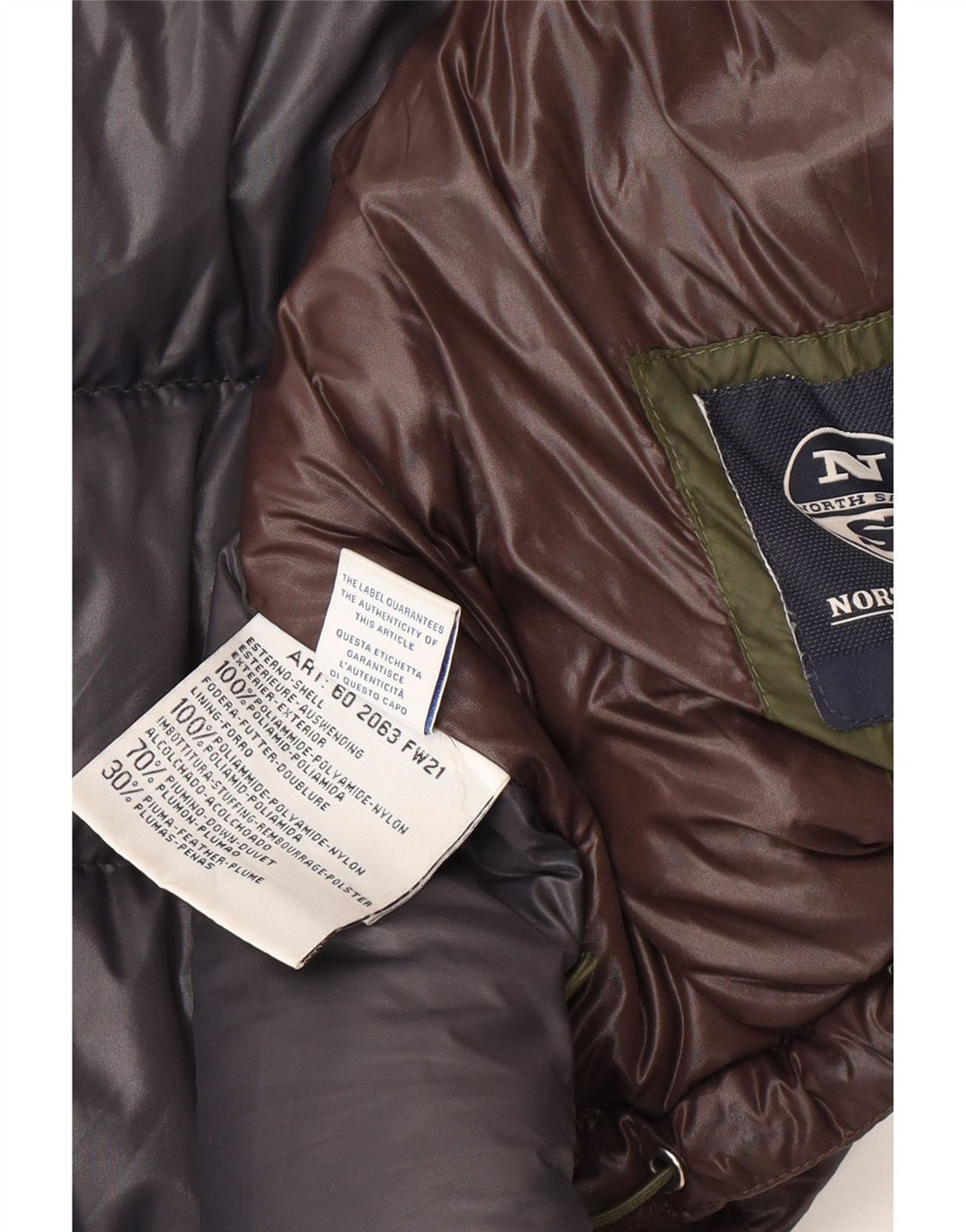 Jachetă căptușită pentru bărbați NORTH SAILS UK 38 Medium Brown Poliamidă